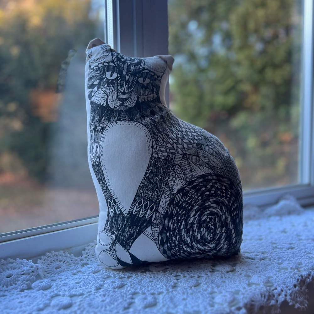 The Rise and Fall Cat Pillow